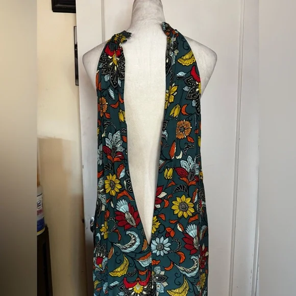 Anthropologie Geneva Halter Wide Leg Floral Jumpsuit Romper Keyhole Feminine - Picture 13 of 14